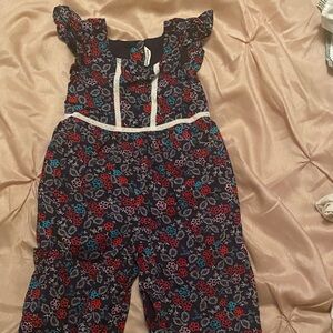 Janie and Jack Navy Floral Jumpsuit